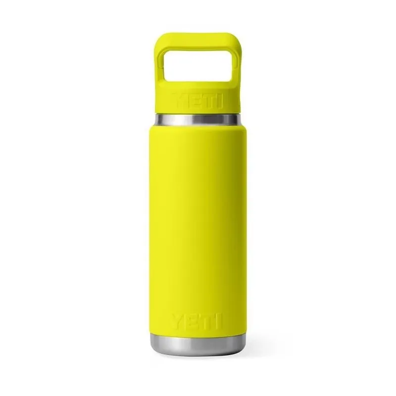 YETI Rambler 26 oz Firefly Yellow Stainless Steel Bottle With Straw Cap – BPA‑Free