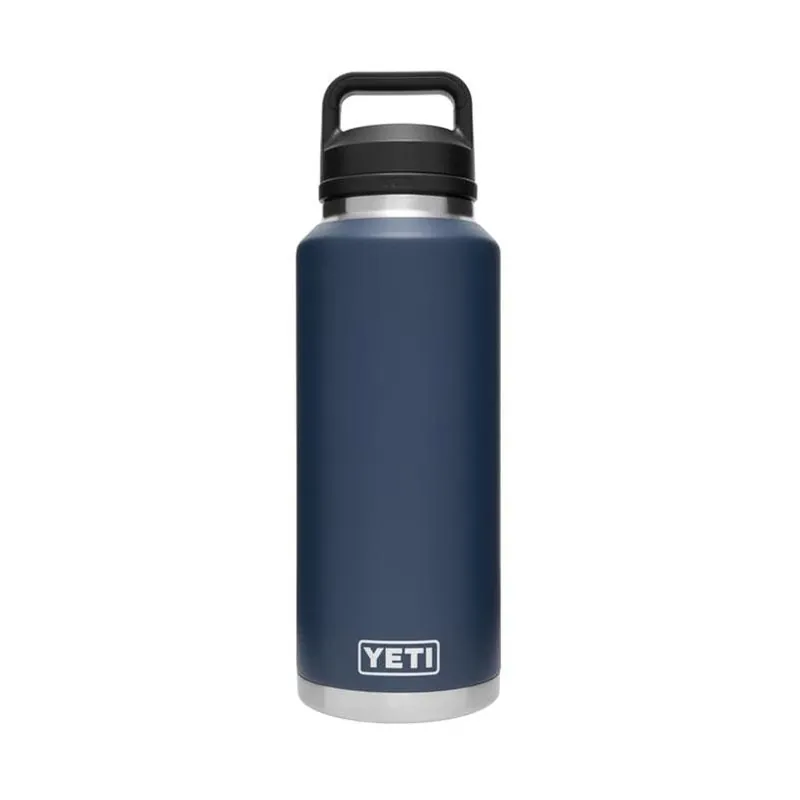YETI Rambler 46‑oz Navy Stainless Steel Insulated Bottle With Chug Cap – BPA‑Free & Dishwasher Safe