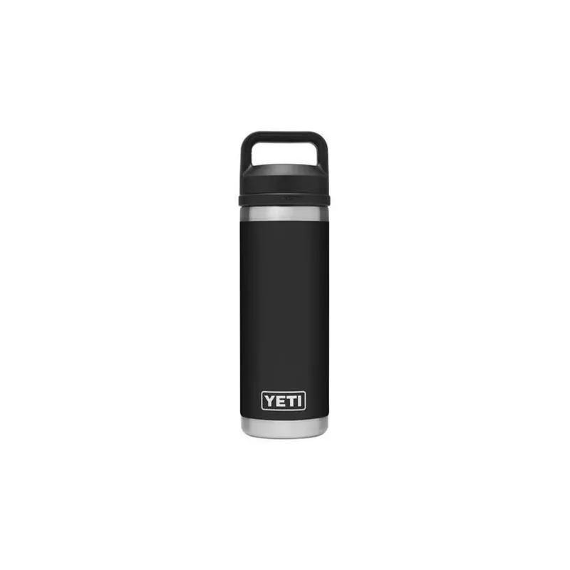 YETI Rambler 18‑Ounce Black Insulated Stainless Steel Bottle – BPA‑Free With Chug Cap