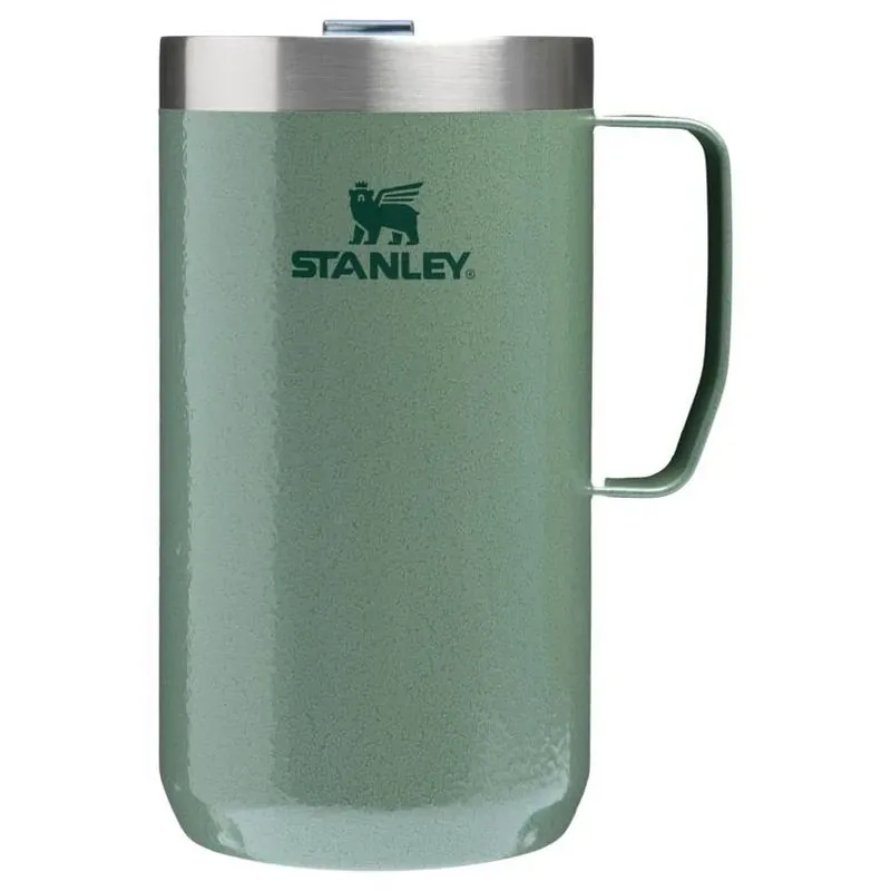Stanley 24‑oz Green Stainless Steel Camping Mug – Rugged Outdoor Travel Cup