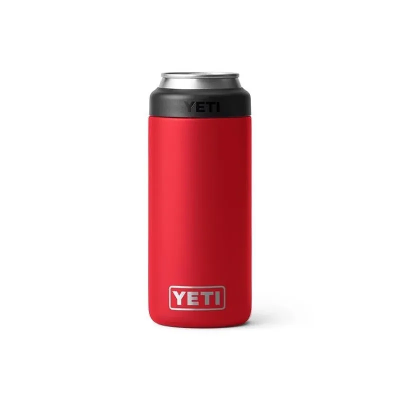 YETI Rambler 12 oz Rescue Red Stainless Steel Slim Can Insulator – BPA‑Free & Dishwasher Safe