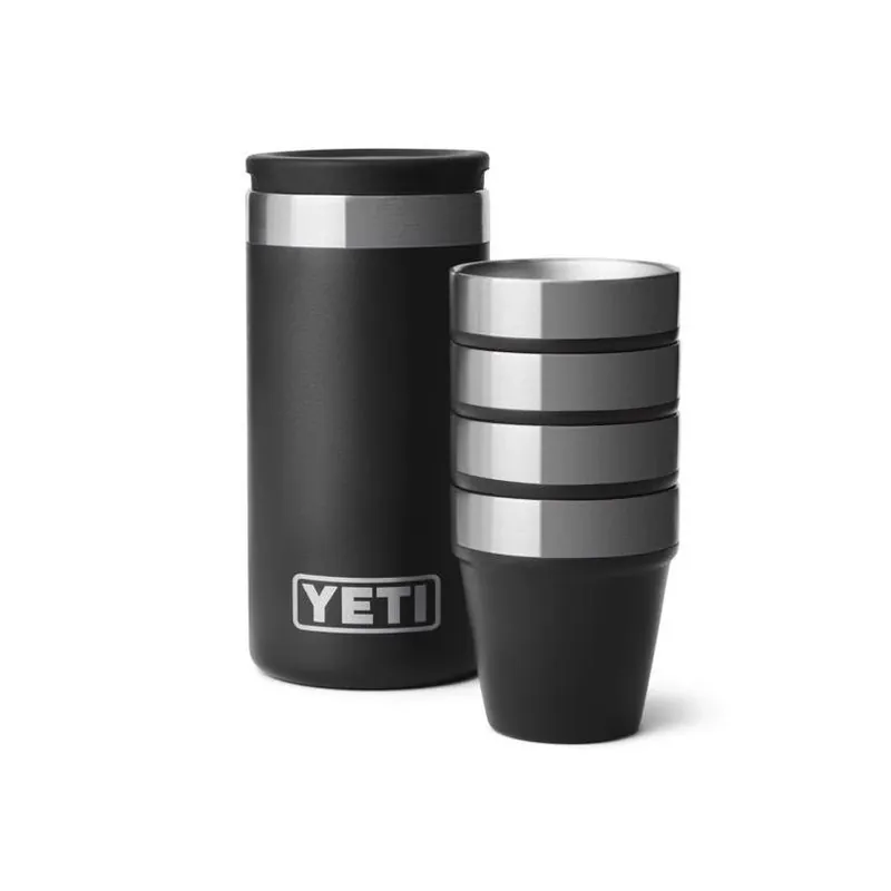 YETI Portable 1.7‑oz Black Stainless Steel Shot Glasses – Travel‑Ready Set
