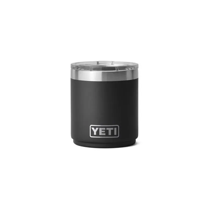 YETI 10‑oz Black Stainless Steel Lowball Tumbler With MagSlider Lid – BPA‑Free, Dishwasher Safe