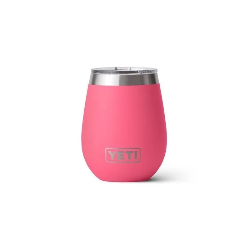 10 Ounce Yeti Rambler Wine Tumbler In Tropical Pink With Lid