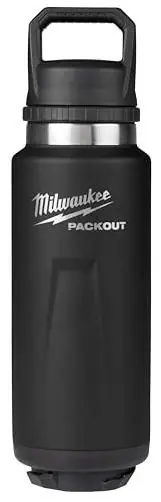 Milwaukee Packout 36 Oz. Black Insulated Bottle With Chug Lid - Durable & Versatile