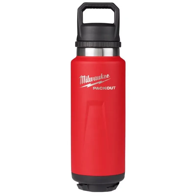 Milwaukee Packout 36 Oz. Red Insulated Bottle With Chug Lid - Durable & Versatile