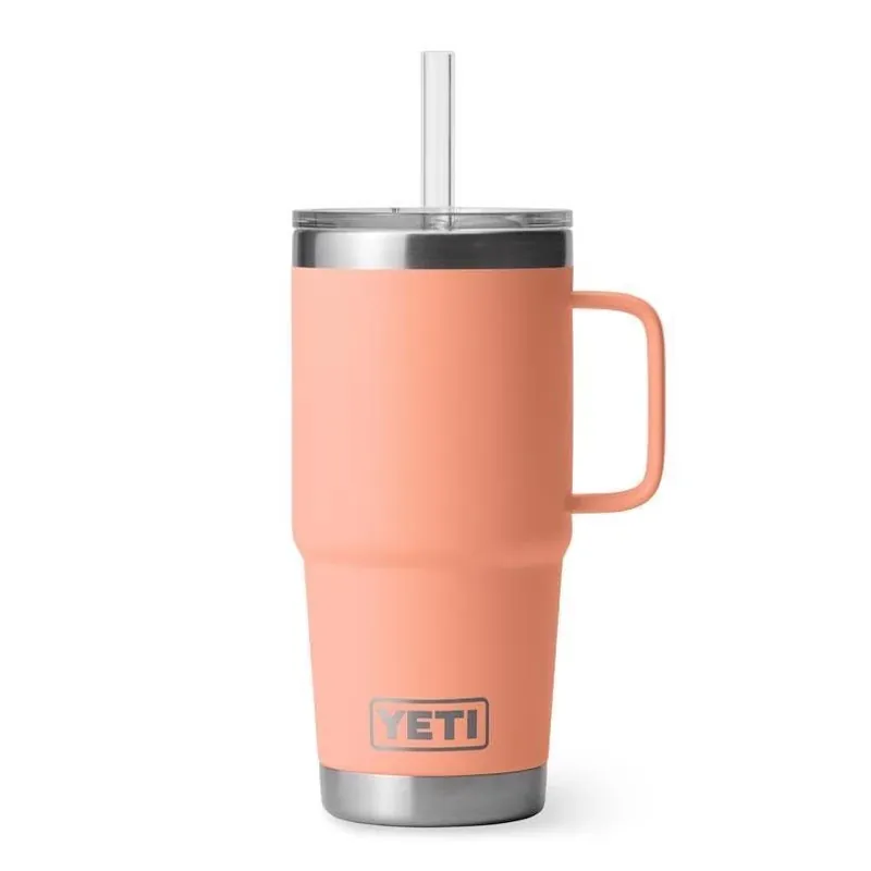 YETI 25 oz Lowcountry Peach Stainless Steel Straw Mug – BPA‑Free & Dishwasher Safe