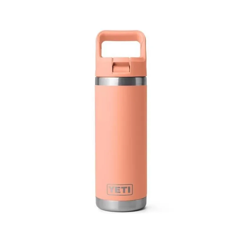 YETI Rambler 18 oz Lowcountry Peach Bottle With Straw Cap – BPA‑Free Stainless Steel