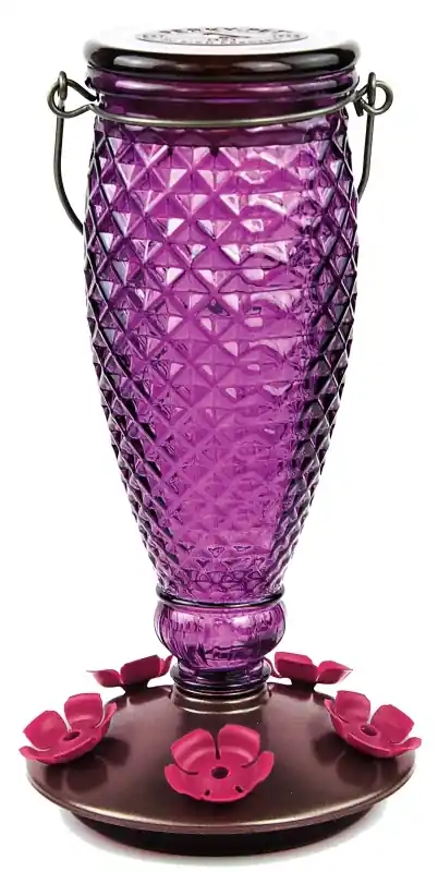 Glass Hummingbird Feeder, Diamond White