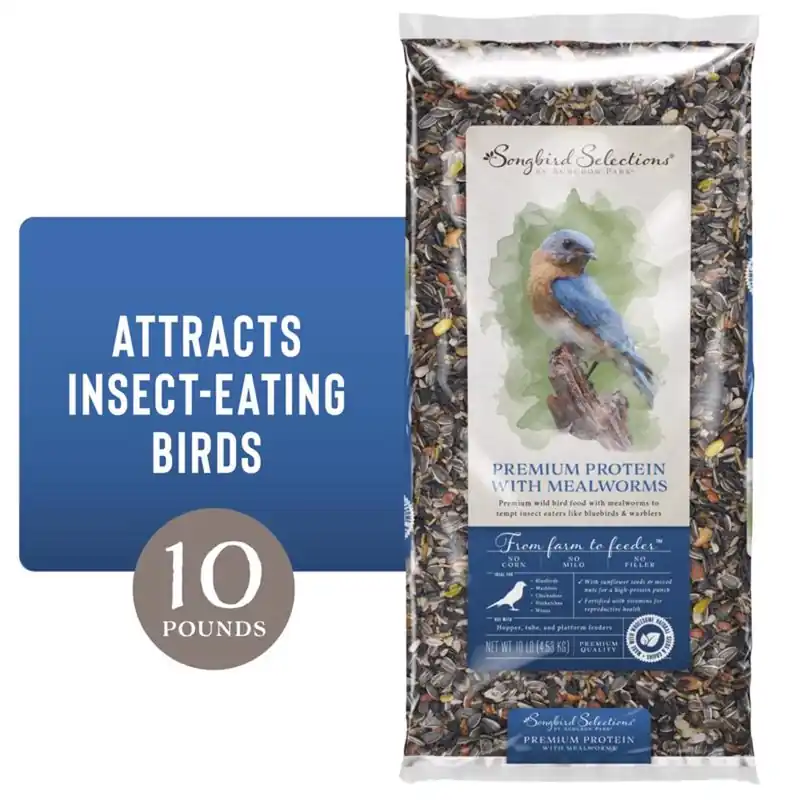 Premium Protein With Mealworm Wild Bird Seed 10 Lb Bag
