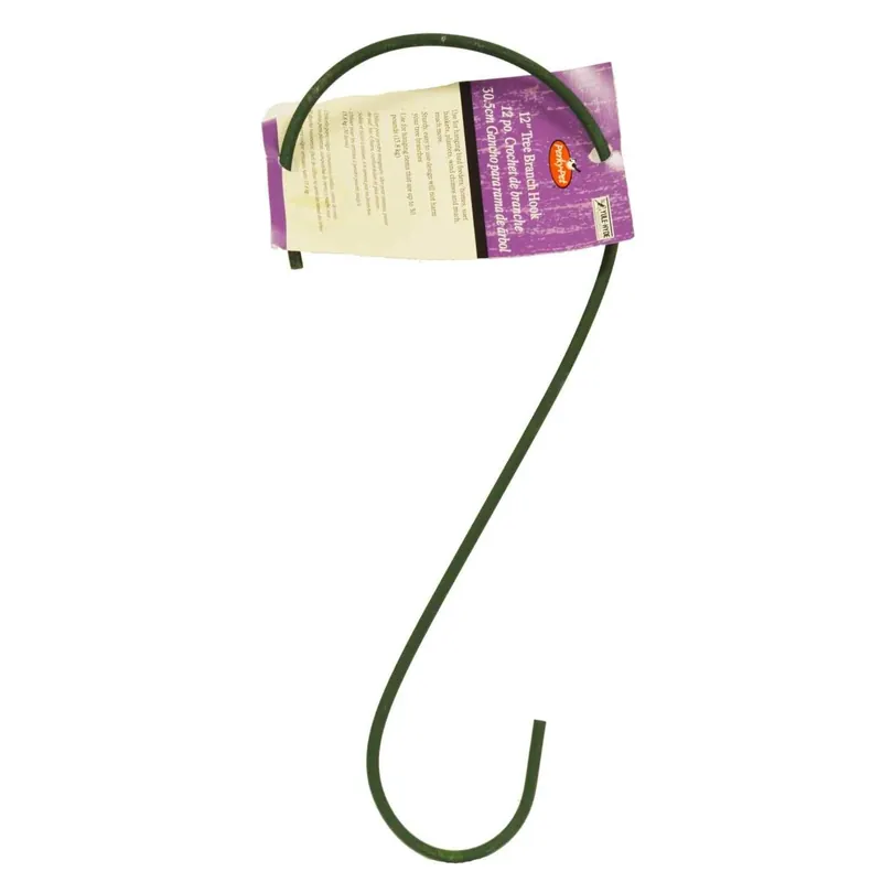 12 Inch Green Metal Bird Feeder Hook - Holds Up To 35 Pounds