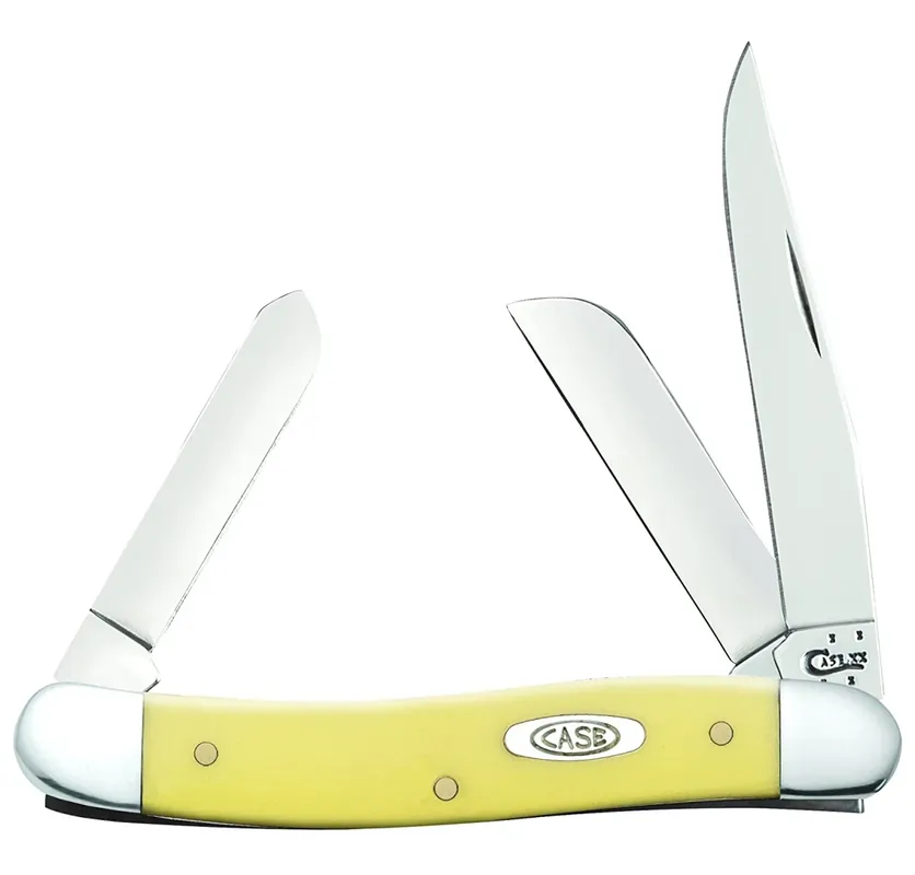 80035 Medium Stockman Pocket Knife With Yellow Synthetic Handle