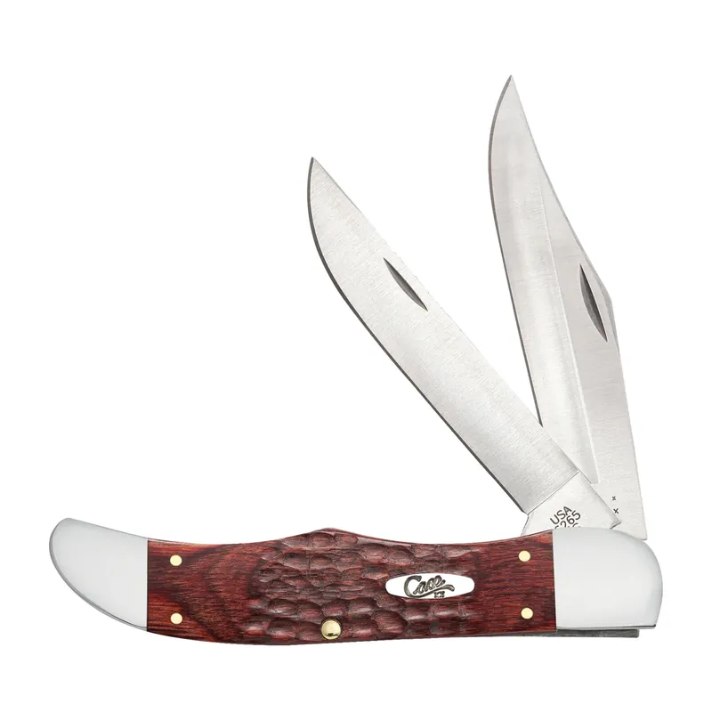 Rosewood Standard Jig Folding Hunter Knife, Leather Sheath