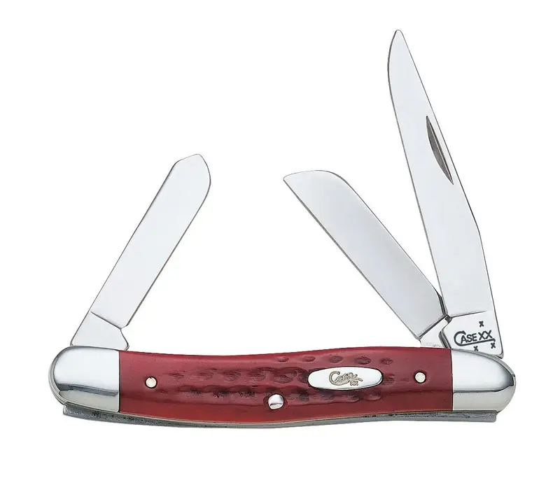 Pocket Worn Old Red Bone Corn Cob Jig Medium Stockman Knife