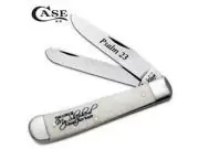 Ca08795 Psalm 23 Trapper Folding Knife With Stainless Steel Blades