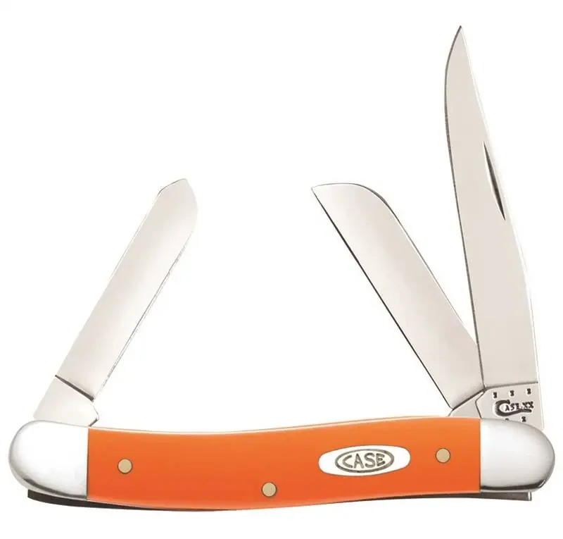 High-visibility Orange Delrin Medium Stockman Stainless Pocket Knife 4318 Ss