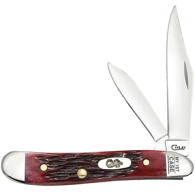 My First Case Peanut Folding Knife 2.1 In./1.53 In. Red Bone - Model 03693