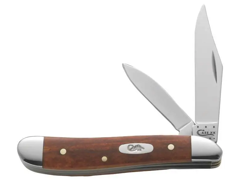 28702 Peanut Pocket Knife With Smooth Chestnut Bone Handle
