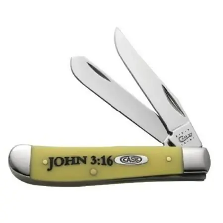 08850 John 3 16 Mini Trapper Knife With Yellow Synthetic Handle