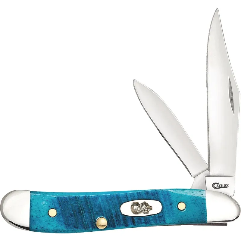2.1 In. Sawcut Jig Caribbean Blue Bone Peanut Pocket Knife
