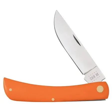 Single Skinner Blade Smooth Orange Synthetic Handle Sod Buster Pocket Knife