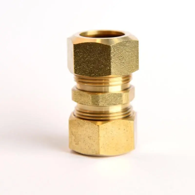 3/4 In. Compression X 3/4 In. D Compression Yellow Brass Union Fitting