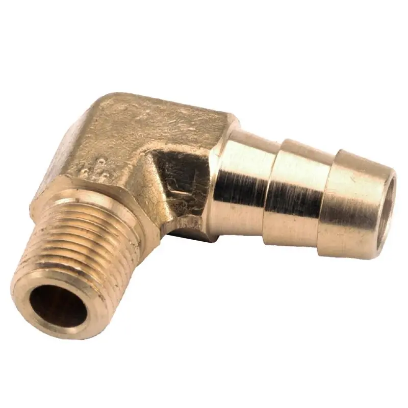 Anderson Metals 1/2 Inch Hose Barb X 3/8 Inch Mpt Brass 90 Degree Elbow