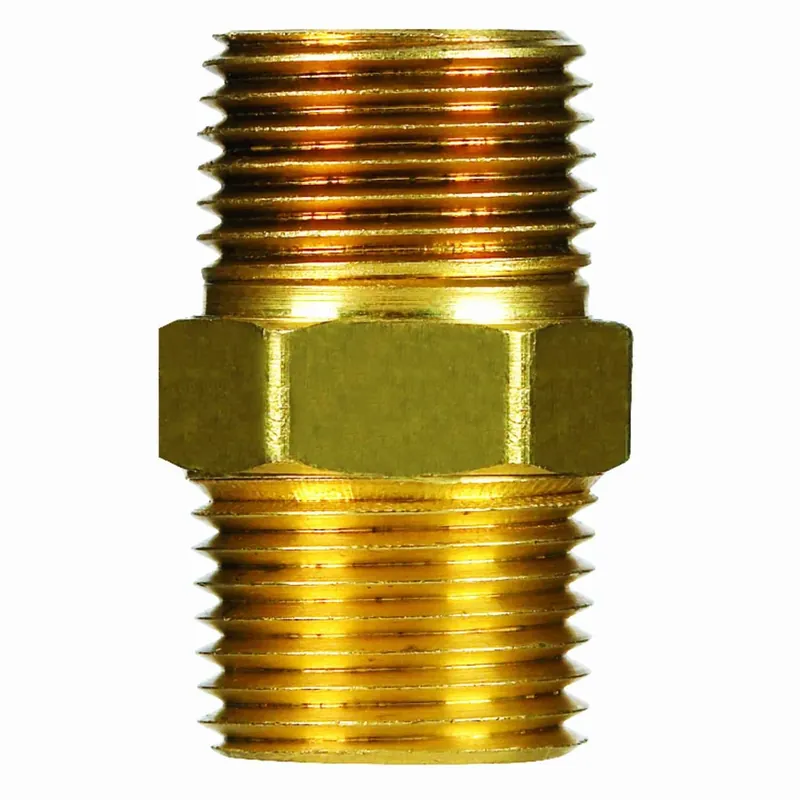 3/8 In. Diameter X 3/8 In. Diameter Mpt To Mpt Brass Hex Pipe Nipple