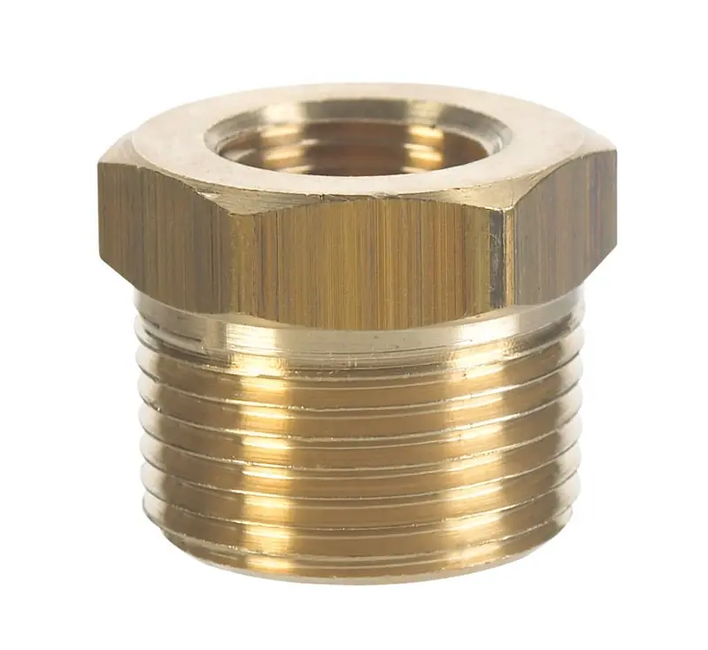 3/8 In. Diameter X 1/8 In. Diameter Mpt To Fpt Yellow Brass Hex Bushing