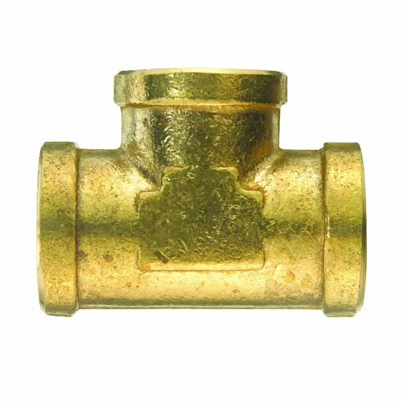 3/8 In. Dia. Yellow Brass Tee Fitting - Fpt To Fpt Connection