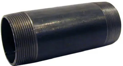 1/2 Inch X 8 Inch Black Pipe Nipple - Model 0200500800