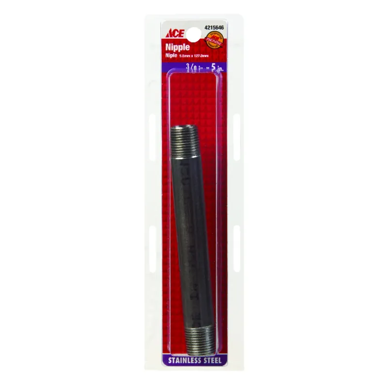 3/8 In. Mpt X 5 In. L Stainless Steel Pipe Nipple - Lead Free