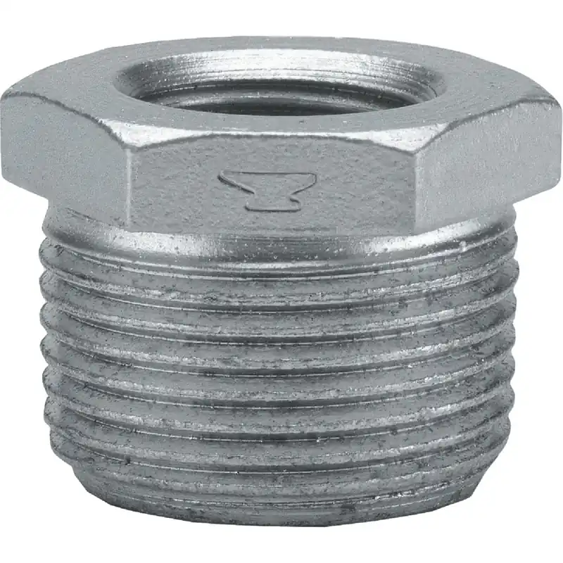 Galvanized Pipe Hex Bushing, Schedule 40, 3/4 X 1/4 In.