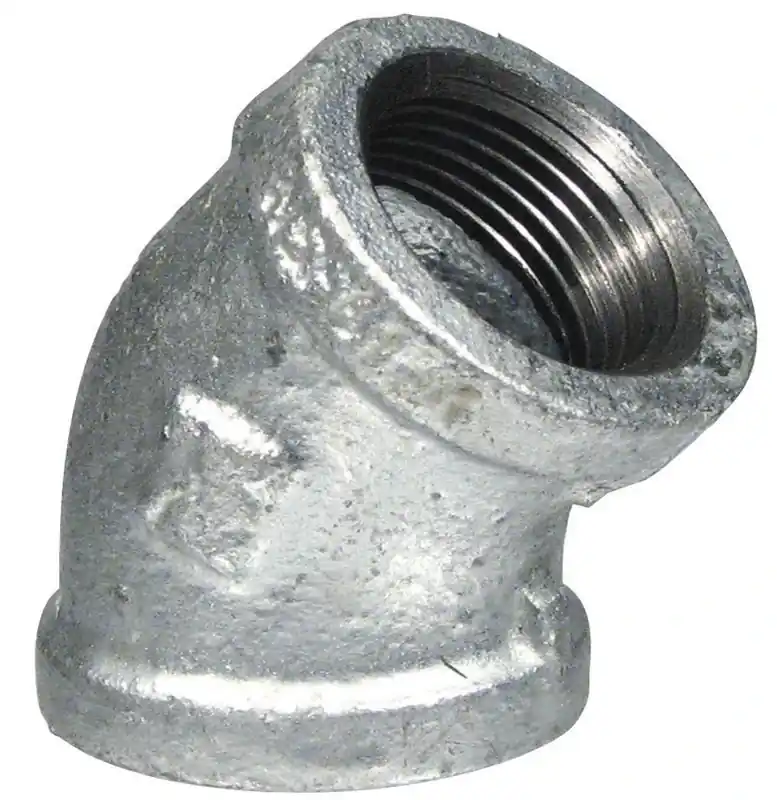 3/8 In. 45 Degree Galvanized Malleable Iron Elbow Fitting