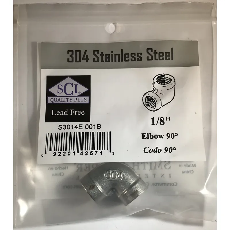 1/8 In. Fpt X 1/8 In. D Fpt Stainless Steel 90 Degree Elbow