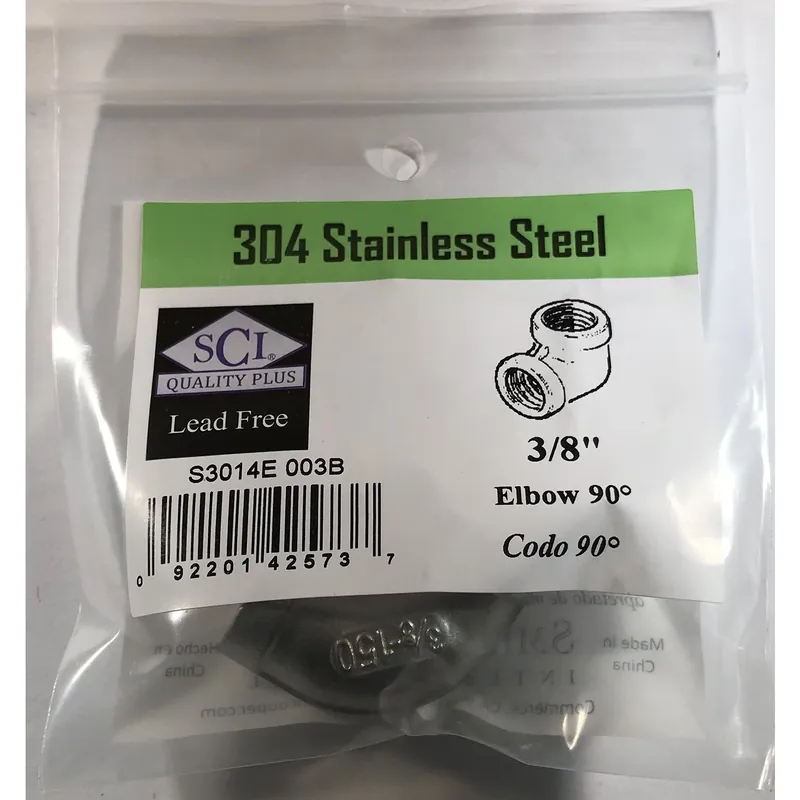 3/8 In. Fpt X 3/8 In. Fpt Stainless Steel 90 Degree Elbow