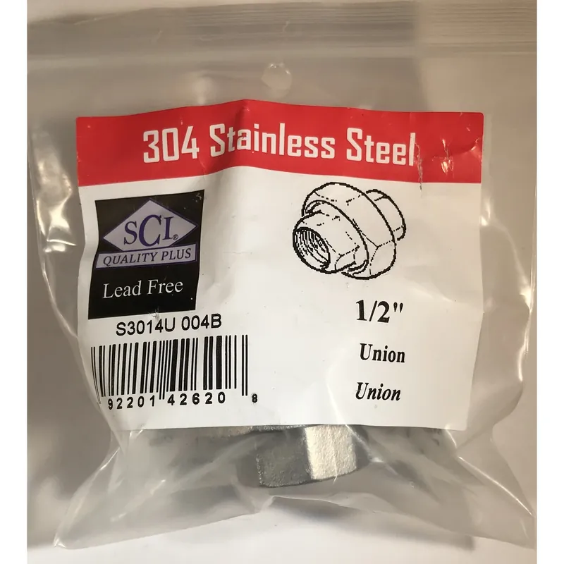 1/2 In. Fpt X 1/2 In. D Fpt Stainless Steel Union - Model S3014u 004b