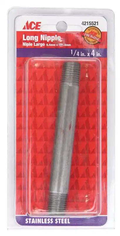 1/4 In. Mpt Stainless Steel 4 In. L Pipe Nipple - Model S8344ni002040b