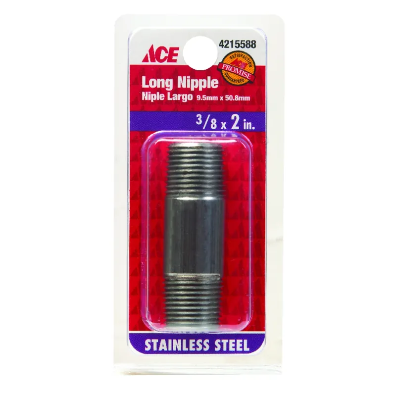 3/8 In. Mpt Stainless Steel 2 In. L Nipple - Lead Free, Corrosion Resistant