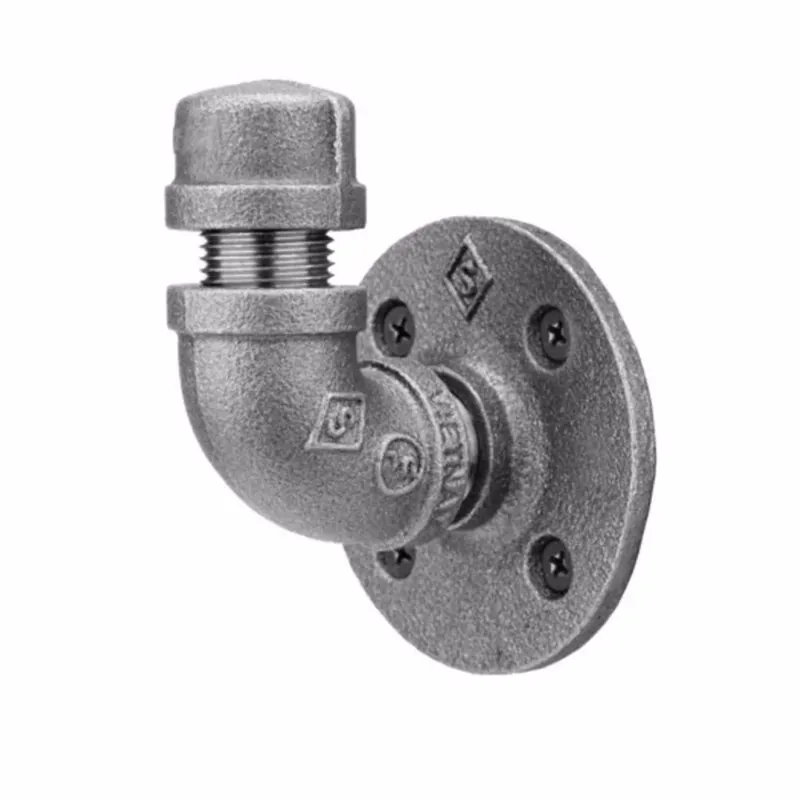 1/2 In. Fip Black Malleable Iron Pipe Hook - Heavy-duty Design