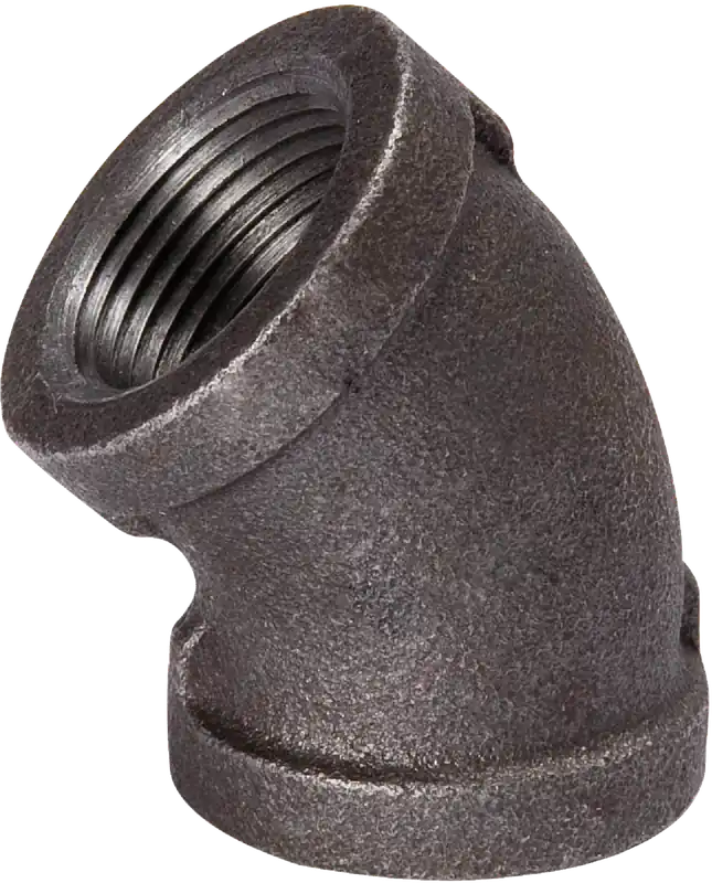 3/8 In. 45 Degree Malleable Black Iron Elbow Fitting
