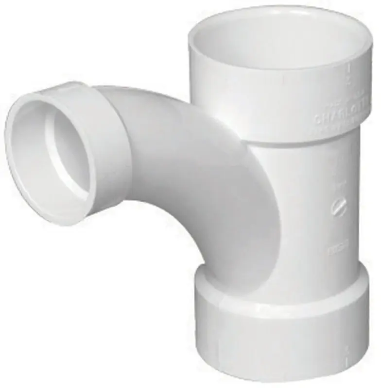 Charlotte Pipe Schedule 40 4 In. Hub X 4 In. D Hub PVC Long Turn Wye 1 Pk
