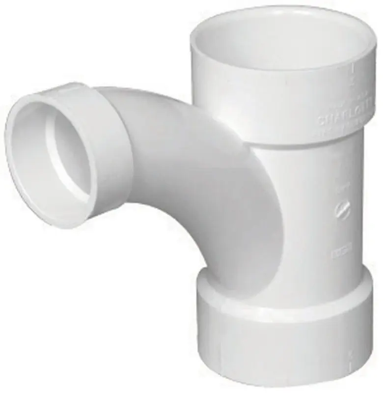 Charlotte Pipe Schedule 40 4 In. Hub X 4 In. D Hub PVC Long Turn Wye 1 Pk