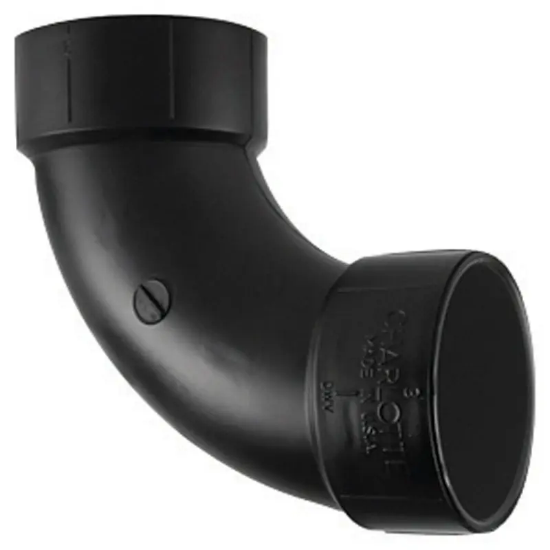 ABS/DWV 90-Degree Pipe Ell, Long Sweep, 3 In.