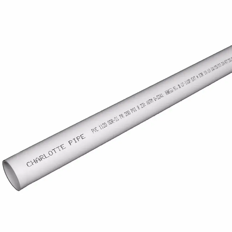 PVC Pressure Pipe, Solid Wall, Bell End,SDR 21, 1 In. X 20 Ft.