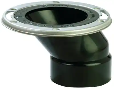 Fullflush 3 In. Hub/inside 4 In. Abs Offset Toilet Flange With Stainless Steel Swivel Ring