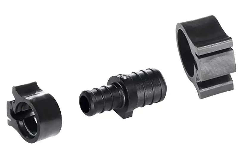 Pexlock 3/4 In. X 1/2 In. Plastic Pex Reducing Coupling With Clamps