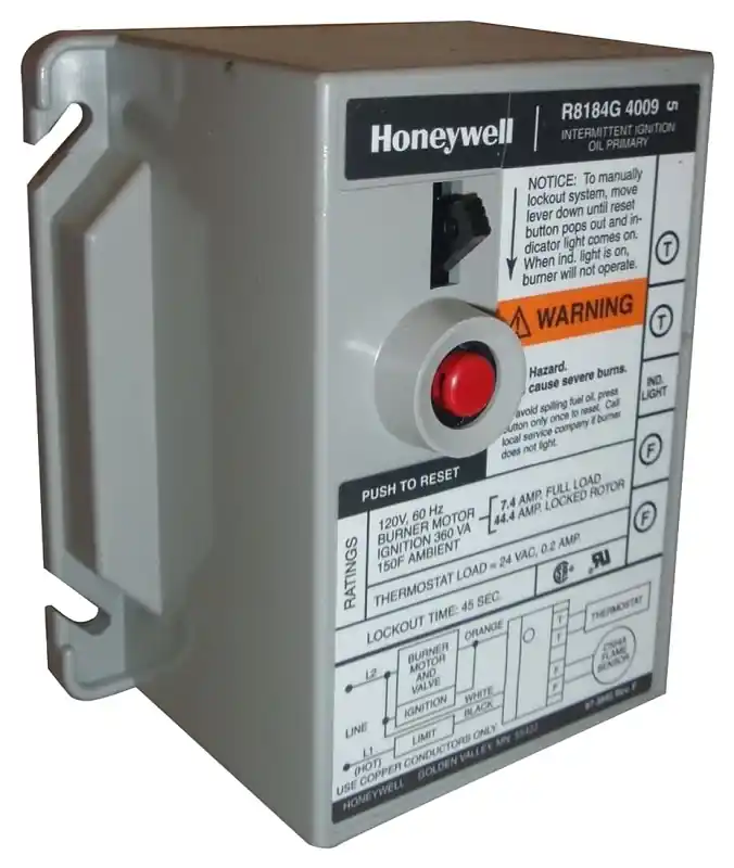 4 In. X 4 In. Oil Burner Control With Safety Features And Solid State Circuit