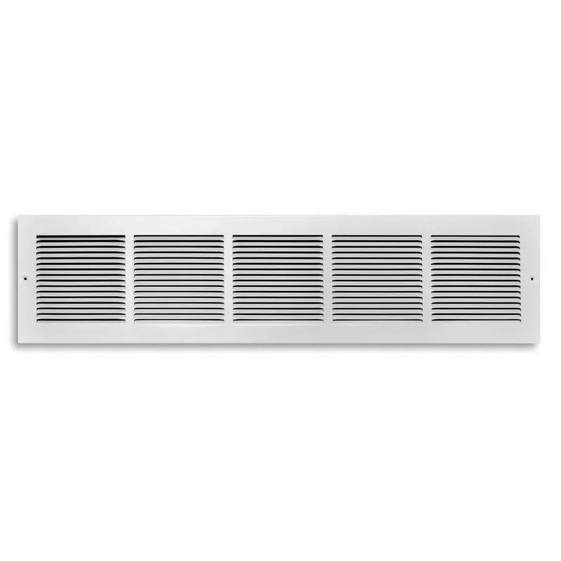 6 In. H X 30 In. W 1-way Powder Coat White Steel Baseboard Return Grille