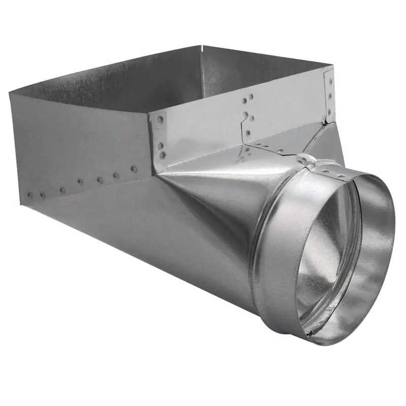 10 In. H X 6 In. W Silver Galvanized Steel Register Boot Model Gv0629